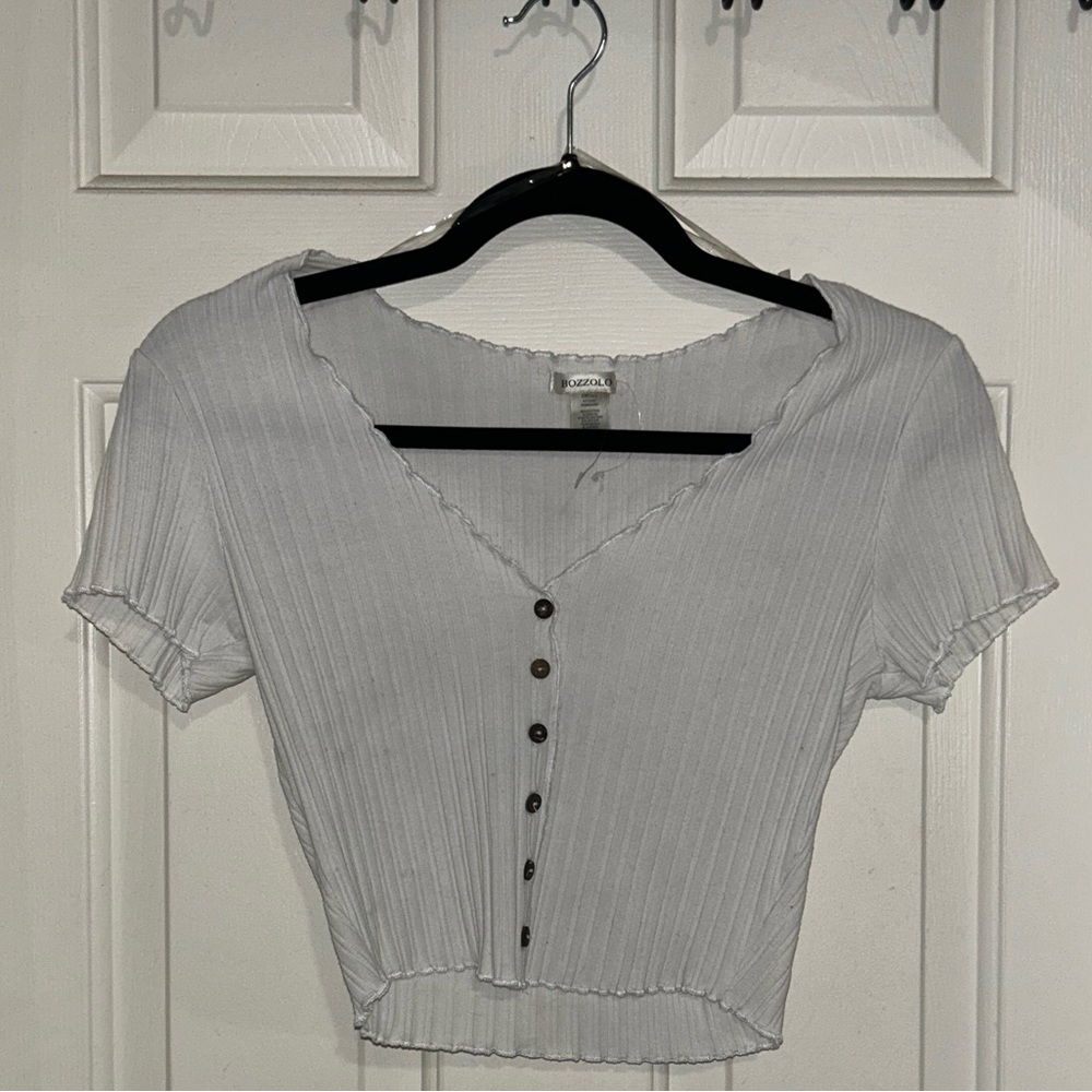 White Bozzolo Crop Top! Small
